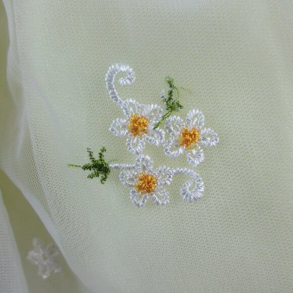Baby Biscotti Princess Dress Girls 3 Month Yellow Embroidered Floral Mesh Ruffle - Picture 3 of 6